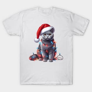 Christmas Chartreux Cat T-Shirt